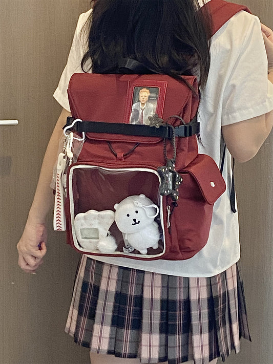 Original Black-Red Doll Ita Backpack 10-15cm丨 Myitabag