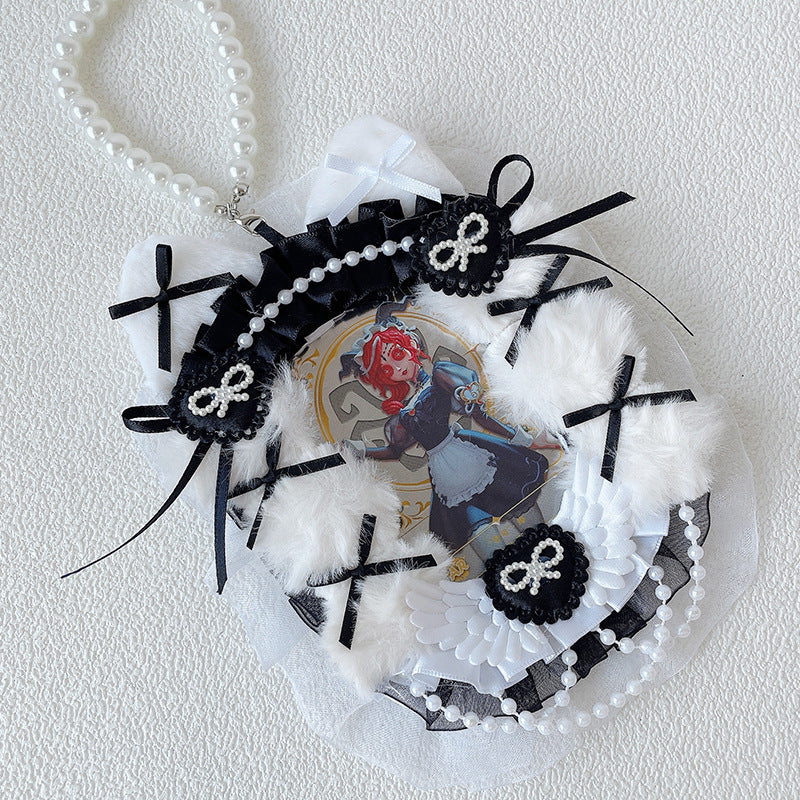 Anime Lace Pearl Badge Card Holder Charm product view | anime ita bag | Myitabag