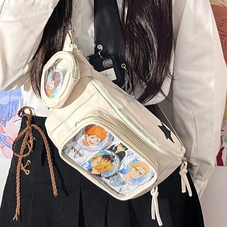 PU Leather Ita Chest Bag | Transparent Pocket Sling | Myitabag