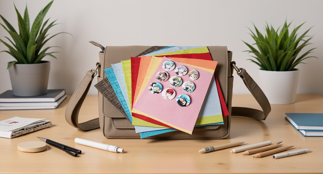 Ita bag in a lifestyle setting: a tidy craft table