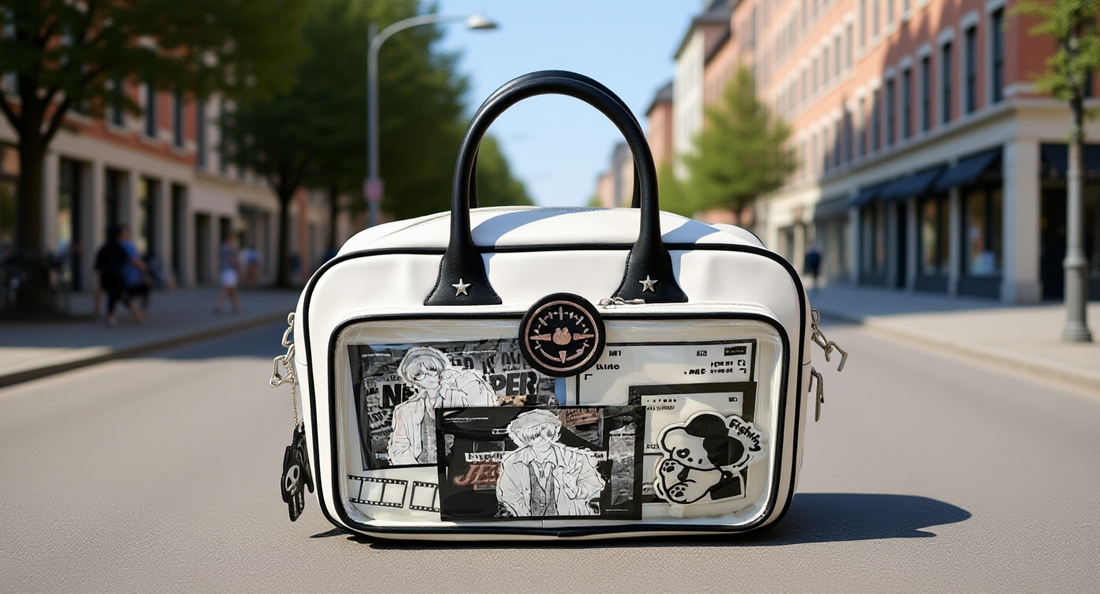 Ita bag in a lifestyle setting: a sunny city street