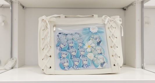 Ita bag in a lifestyle setting: a bright shop like shelf