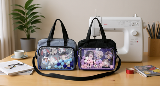 Ita bag in a lifestyle setting: a sewing workspace
