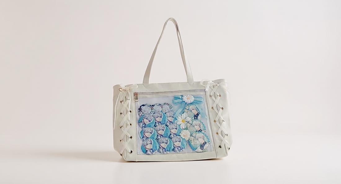Ita bag in a lifestyle setting: a clean neutral studio background