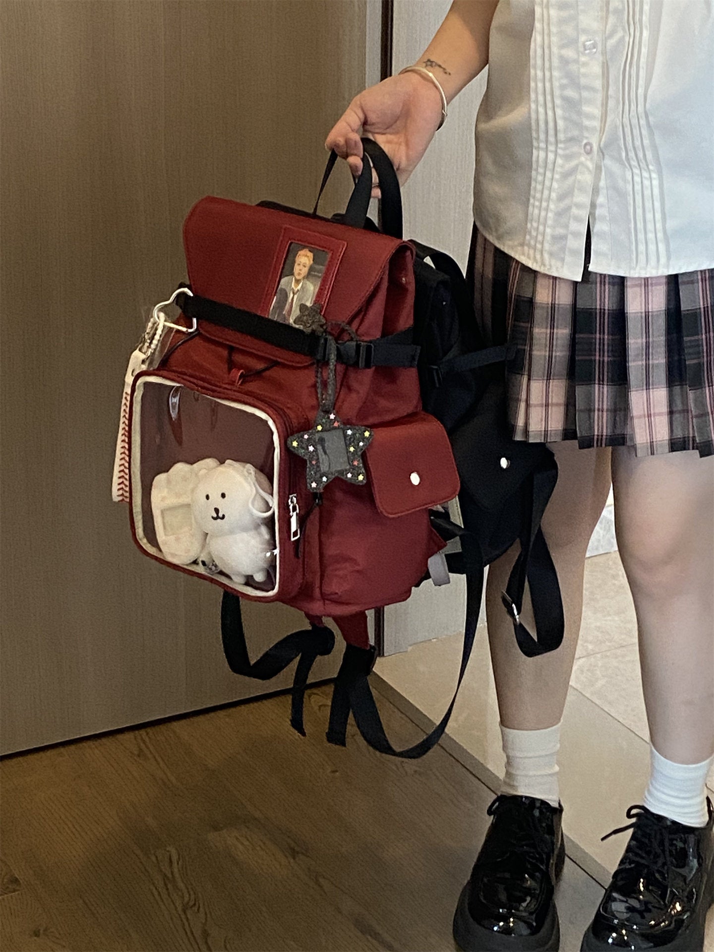 Original Black-Red Doll Ita Backpack 10-15cm丨 Myitabag