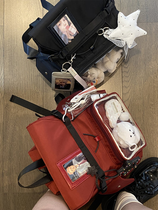 Original Black-Red Doll Ita Backpack 10-15cm丨 Myitabag
