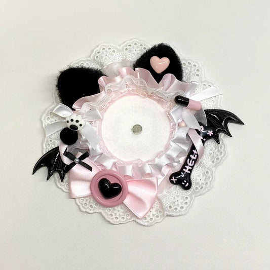 Cute Lace-Trimmed Devil Rosette Badge Decoration for Ita Bags 丨 Myitabag