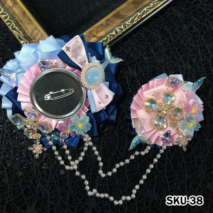 Handmade Ita Bag Rosette Ribbon Accessory Ornament 58mm 丨 Myitabag