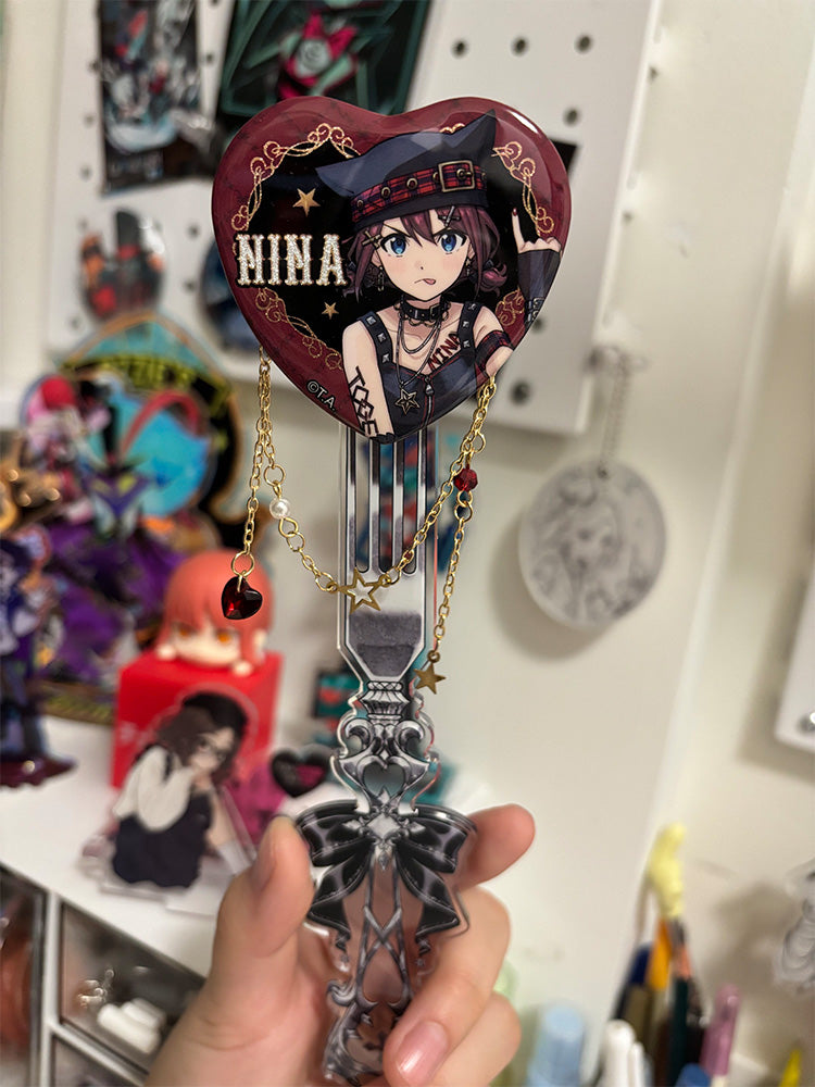 Gothic Fork-Style Acrylic Magnetic Badge Display Stick 丨 Myitabag