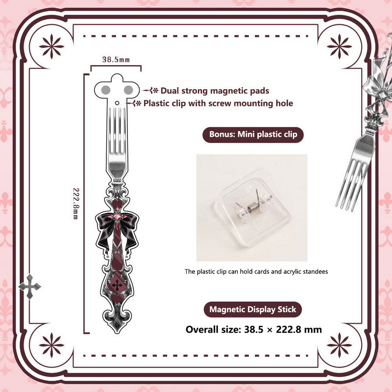 Gothic Fork-Style Acrylic Magnetic Badge Display Stick 丨 Myitabag