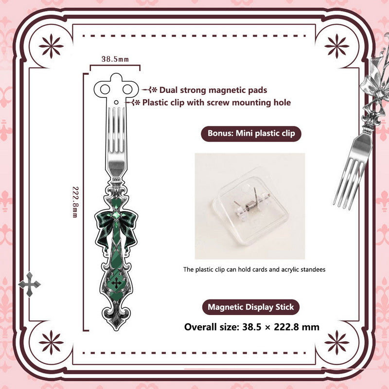 Gothic Fork-Style Acrylic Magnetic Badge Display Stick 丨 Myitabag