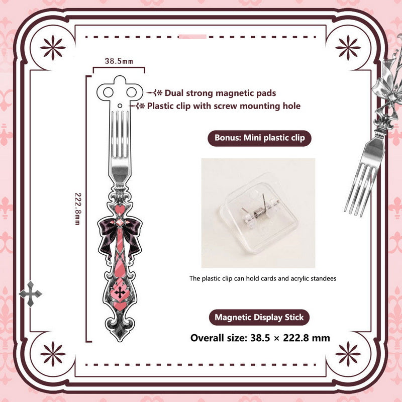 Gothic Fork-Style Acrylic Magnetic Badge Display Stick 丨 Myitabag