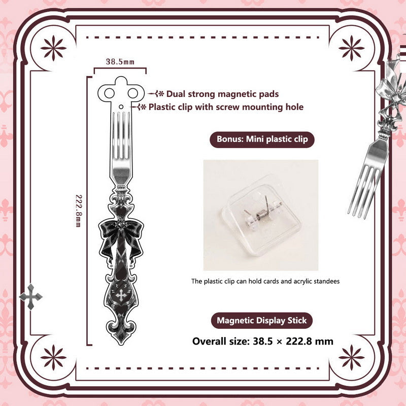 Gothic Fork-Style Acrylic Magnetic Badge Display Stick 丨 Myitabag