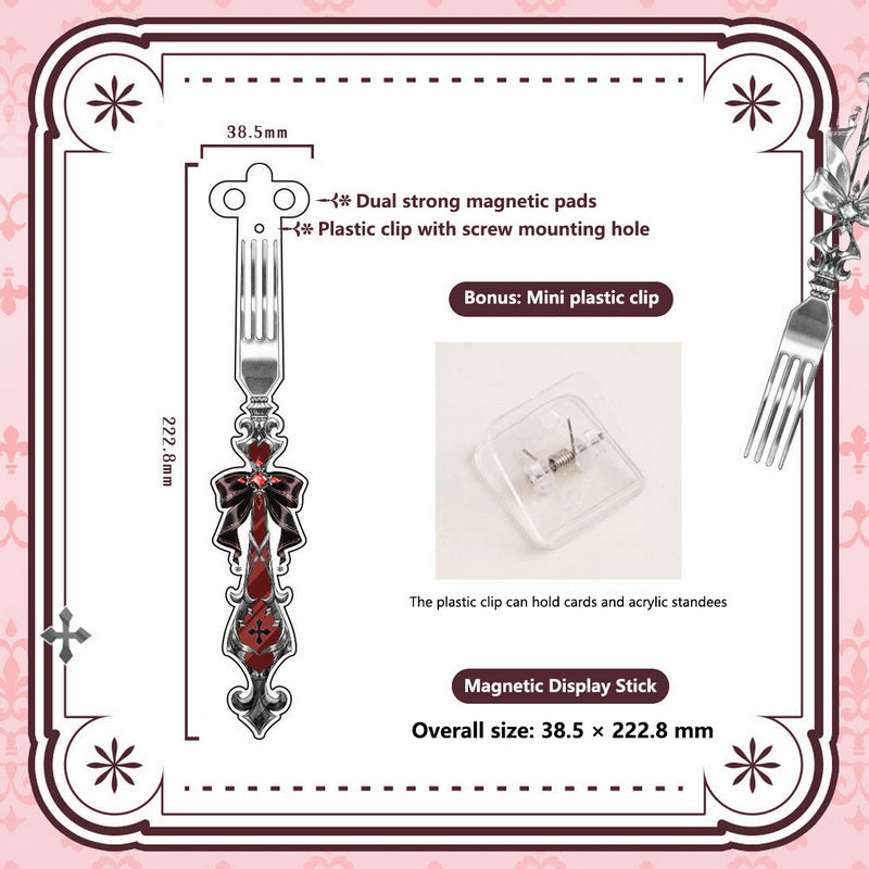 Gothic Fork-Style Acrylic Magnetic Badge Display Stick 丨 Myitabag