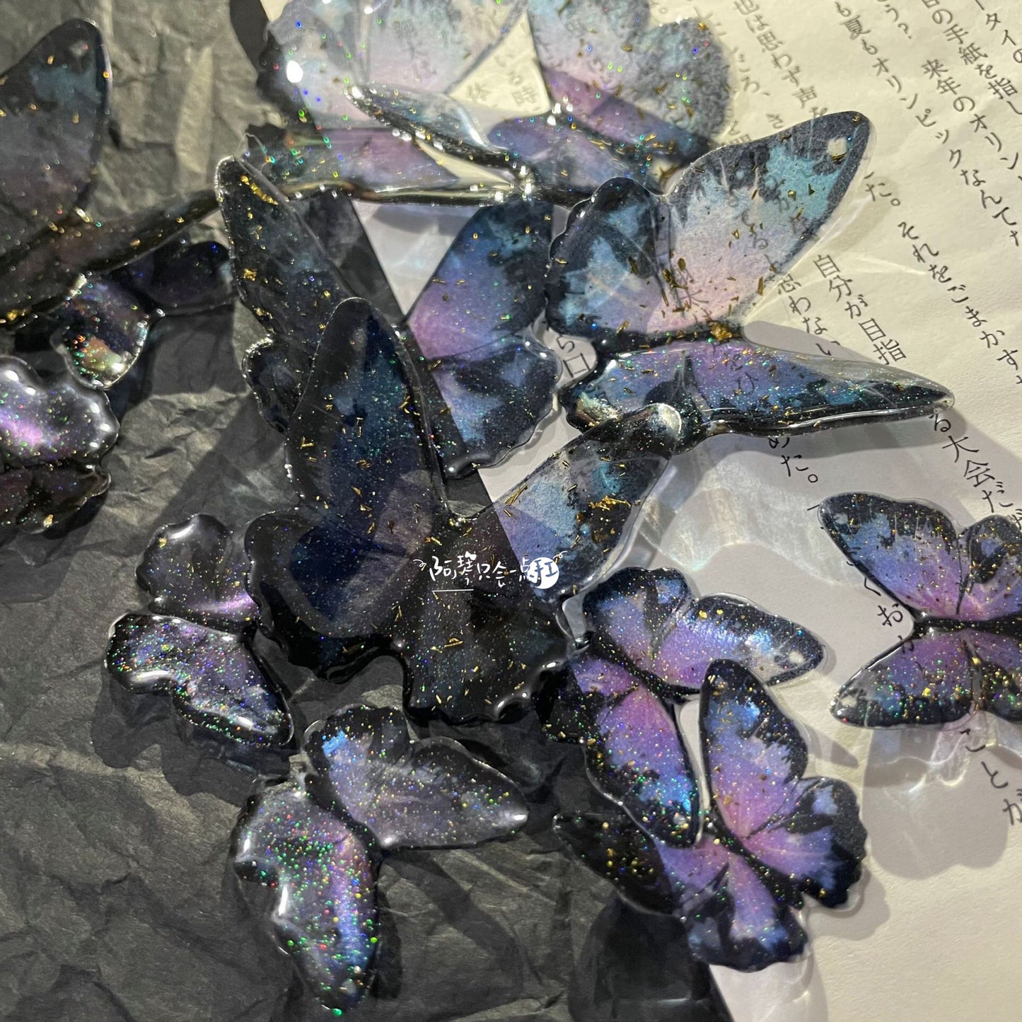 Glitter BlingBling Black Butterfly Shooting Props 丨 Myitabag