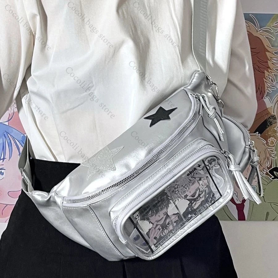 PU Leather Ita Chest Bag | Transparent Pocket Sling | Myitabag