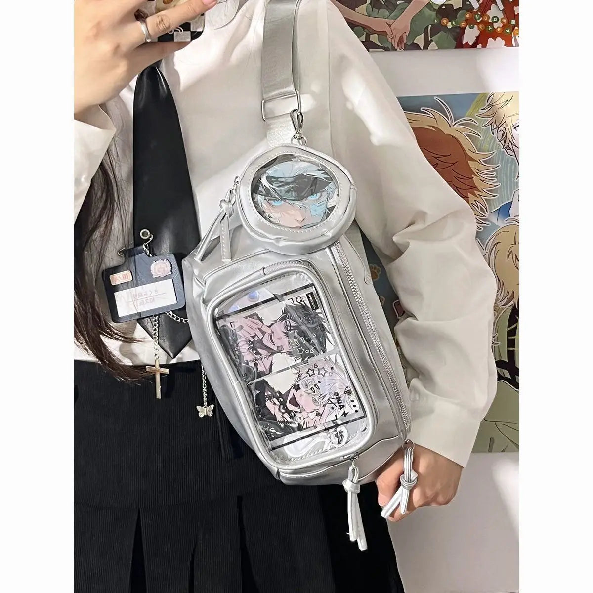 PU Leather Ita Chest Bag | Transparent Pocket Sling | Myitabag