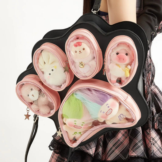 Multi-Pocket Kawaii Paw Crossbody Bag 丨 Myitabag