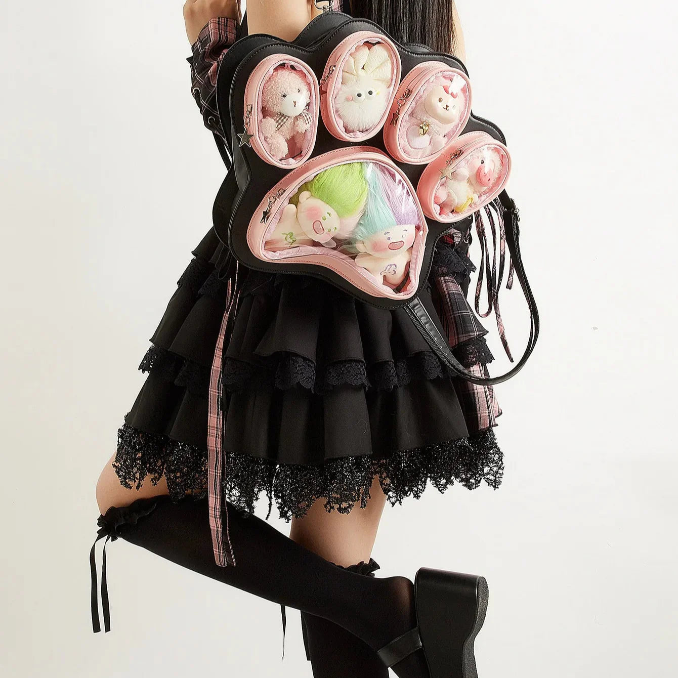 Multi-Pocket Kawaii Paw Crossbody Bag 丨 Myitabag