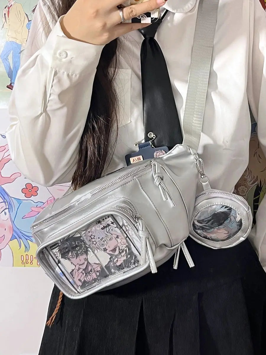 PU Leather Ita Chest Bag | Transparent Pocket Sling | Myitabag