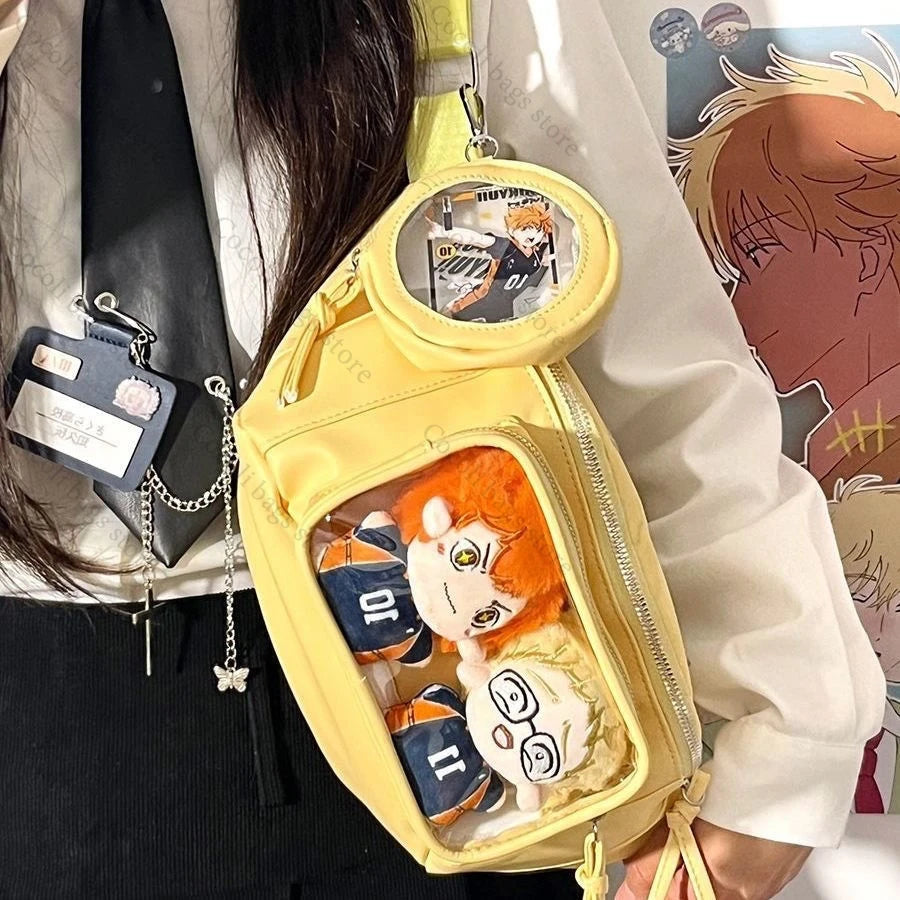PU Leather Ita Chest Bag | Transparent Pocket Sling | Myitabag