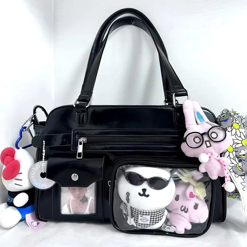 Anime Character Ita Bag | Transparent Pin Display Crossbody | Myitabag