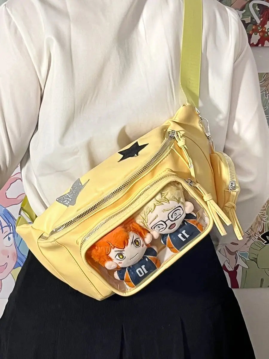 PU Leather Ita Chest Bag | Transparent Pocket Sling | Myitabag