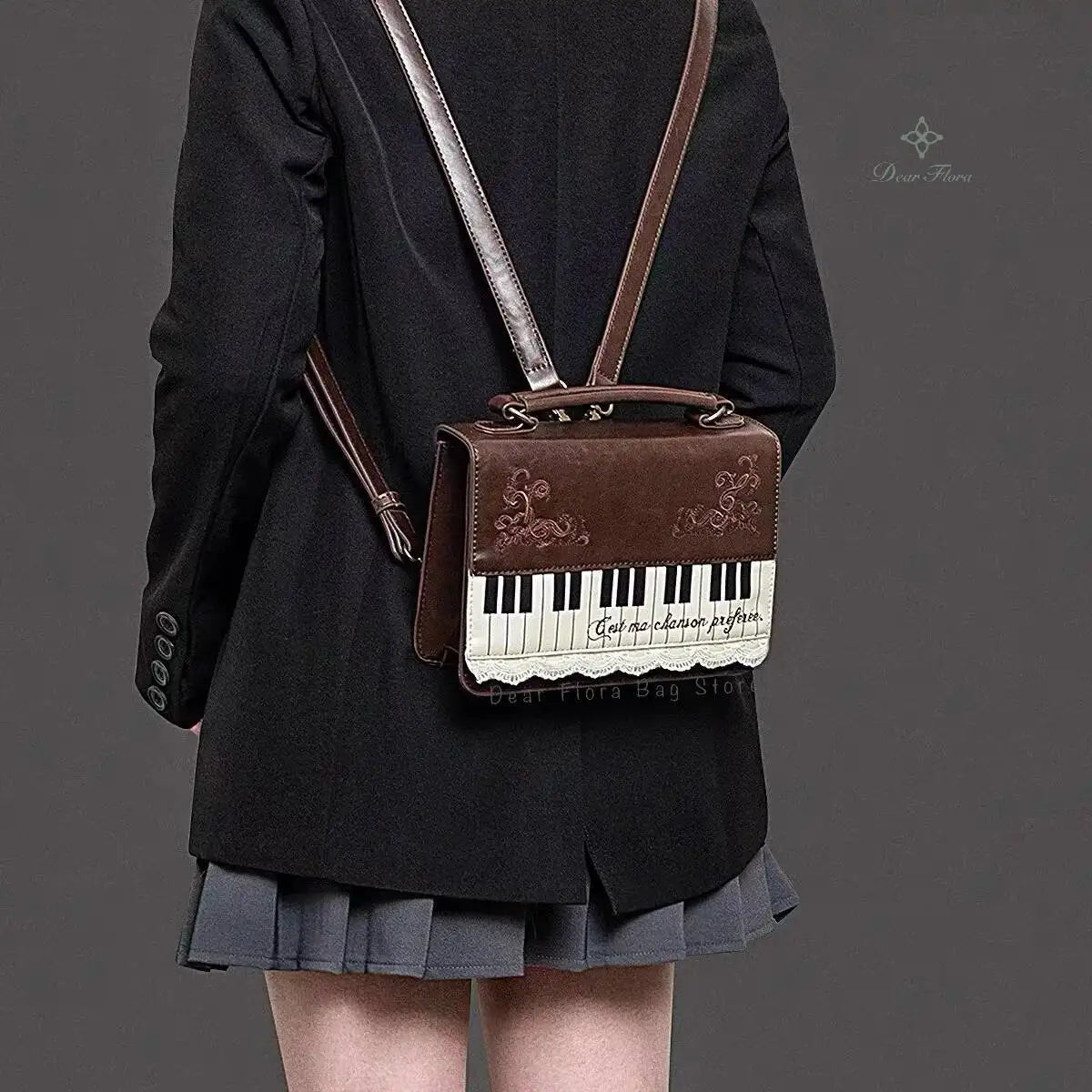 Vintage Piano Ita Bag | Brown Crossbody Shoulder Bag | Myitabag