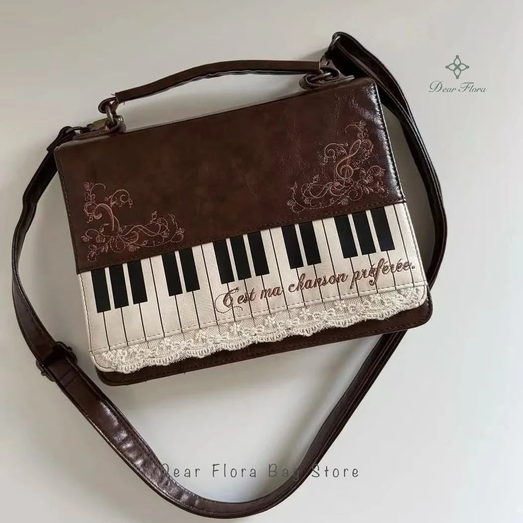 Vintage Piano Ita Bag | Brown Crossbody Shoulder Bag | Myitabag