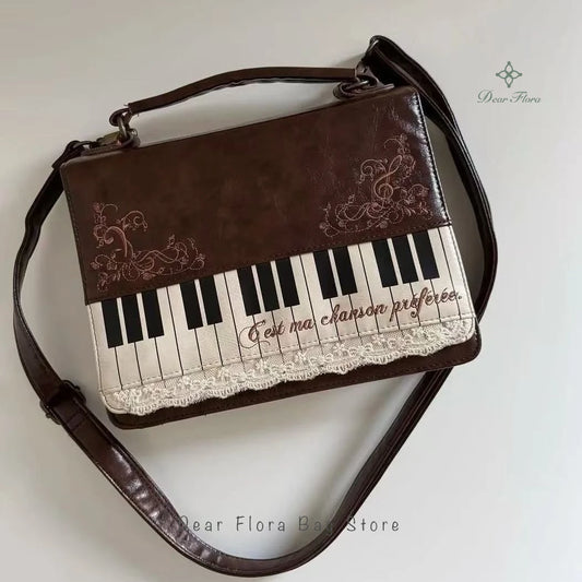 Vintage Piano Ita Bag | Brown Crossbody Shoulder Bag | Myitabag