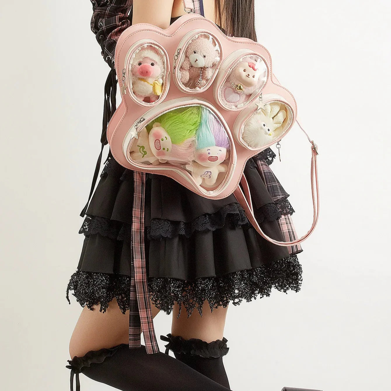 Multi-Pocket Kawaii Paw Crossbody Bag 丨 Myitabag