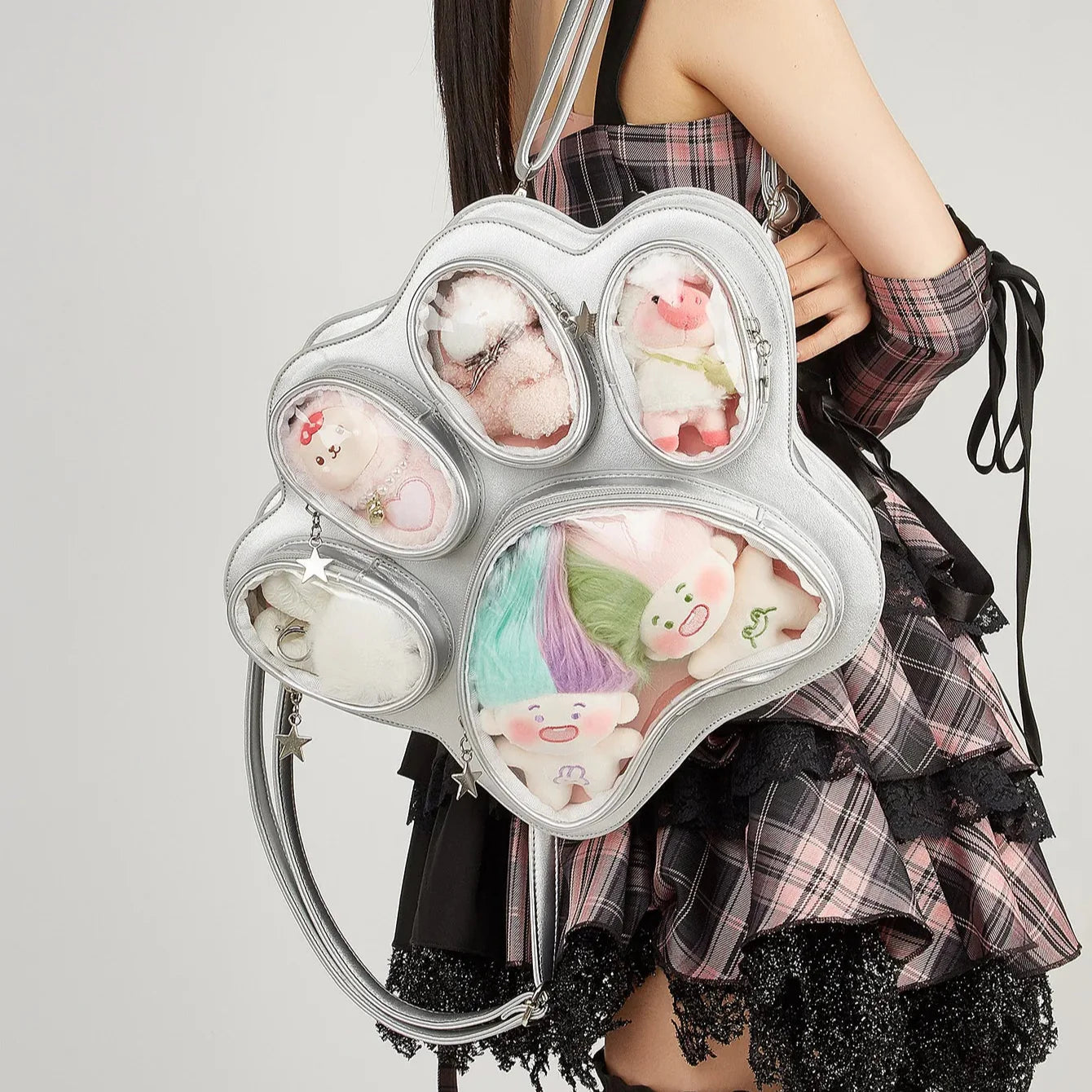 Multi-Pocket Kawaii Paw Crossbody Bag 丨 Myitabag