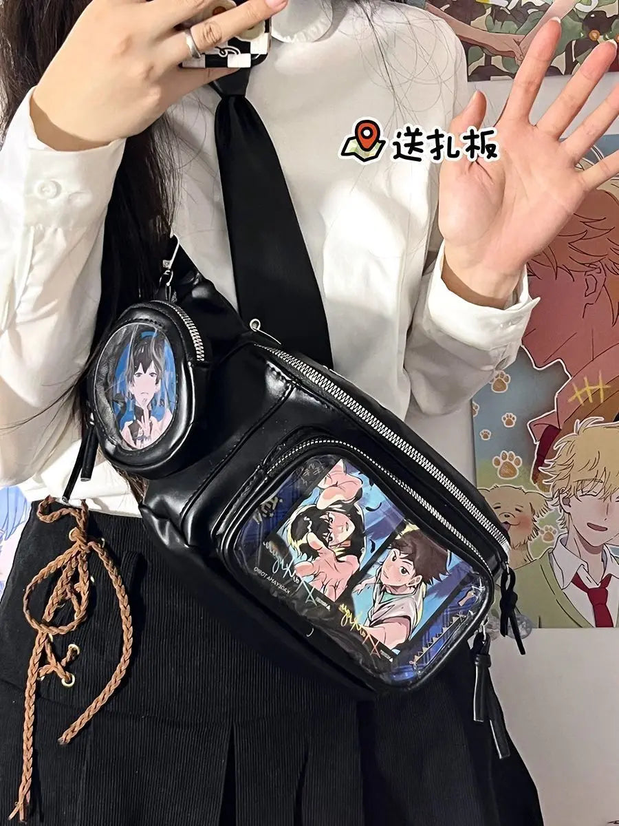 PU Leather Ita Chest Bag | Transparent Pocket Sling | Myitabag