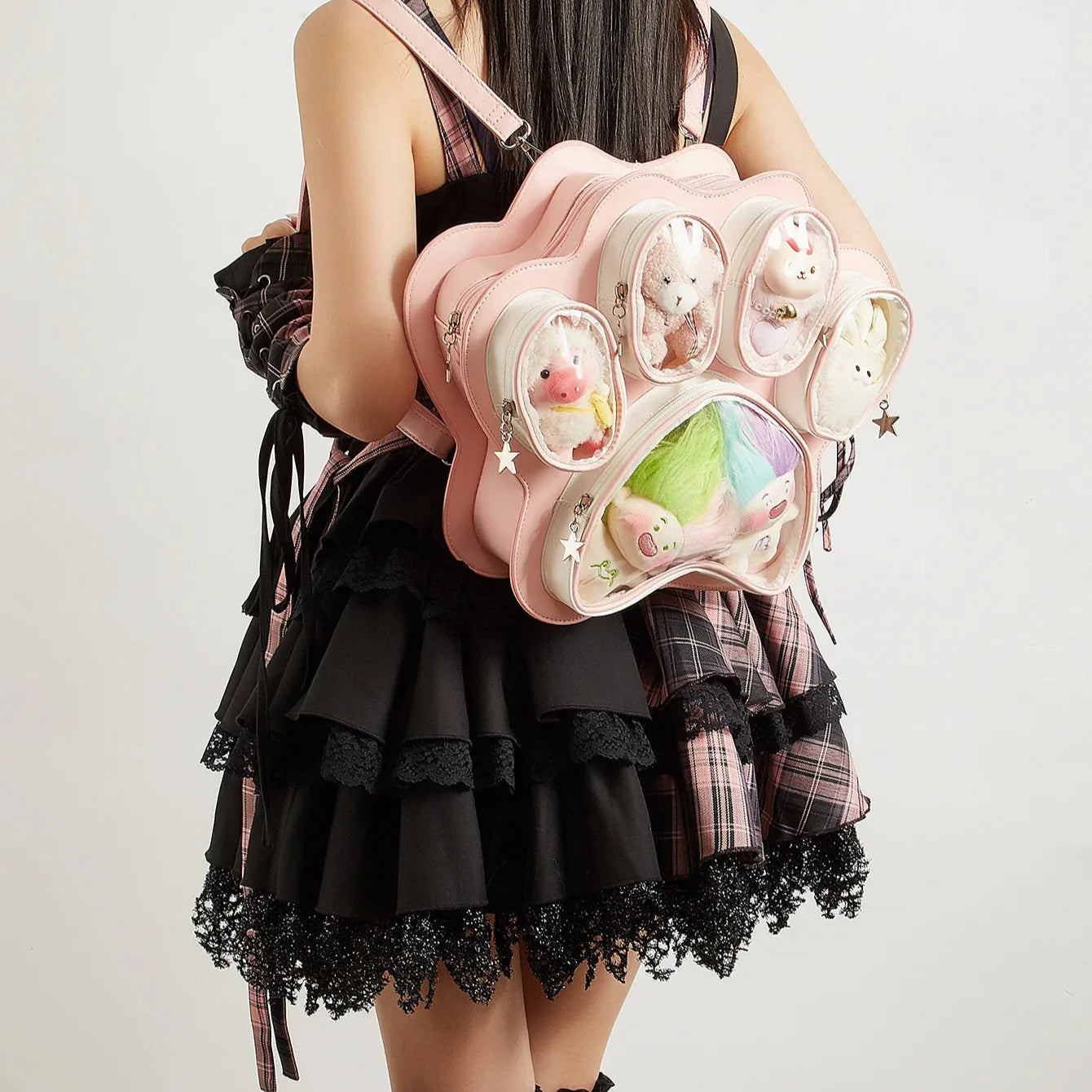 Multi-Pocket Kawaii Paw Crossbody Bag 丨 Myitabag