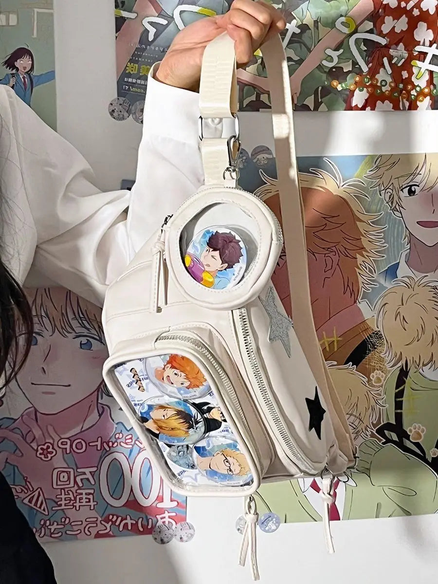 PU Leather Ita Chest Bag | Transparent Pocket Sling | Myitabag