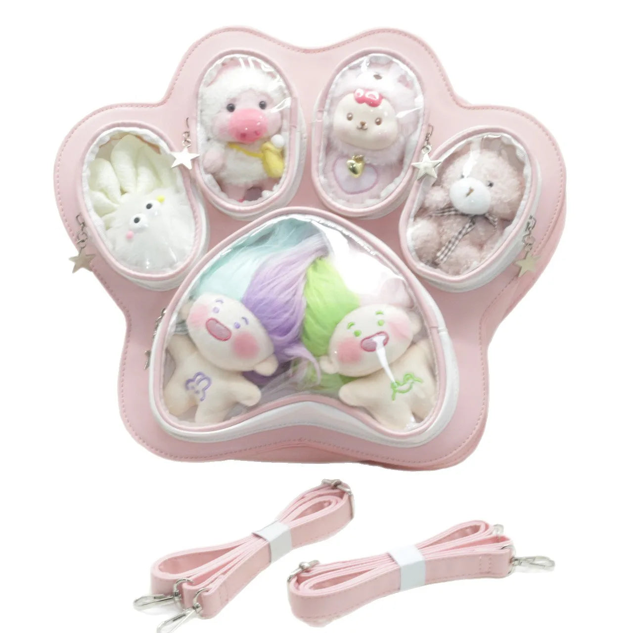 Multi-Pocket Kawaii Paw Crossbody Bag 丨 Myitabag