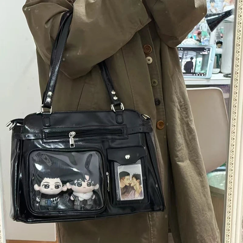 Anime Character Ita Bag | Transparent Pin Display Crossbody | Myitabag
