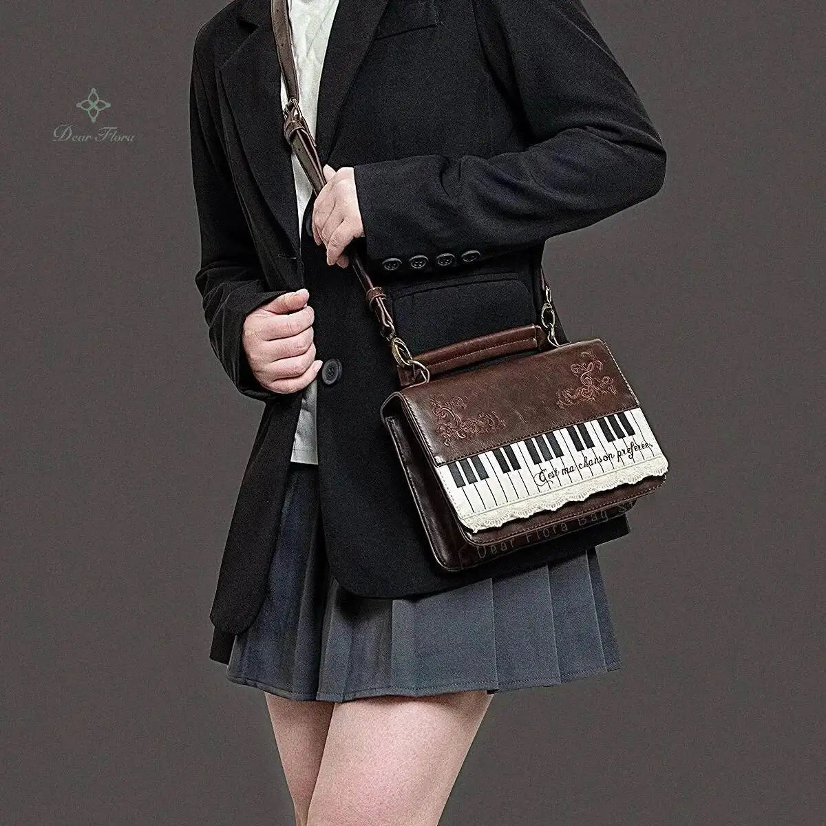 Vintage Piano Ita Bag | Brown Crossbody Shoulder Bag | Myitabag