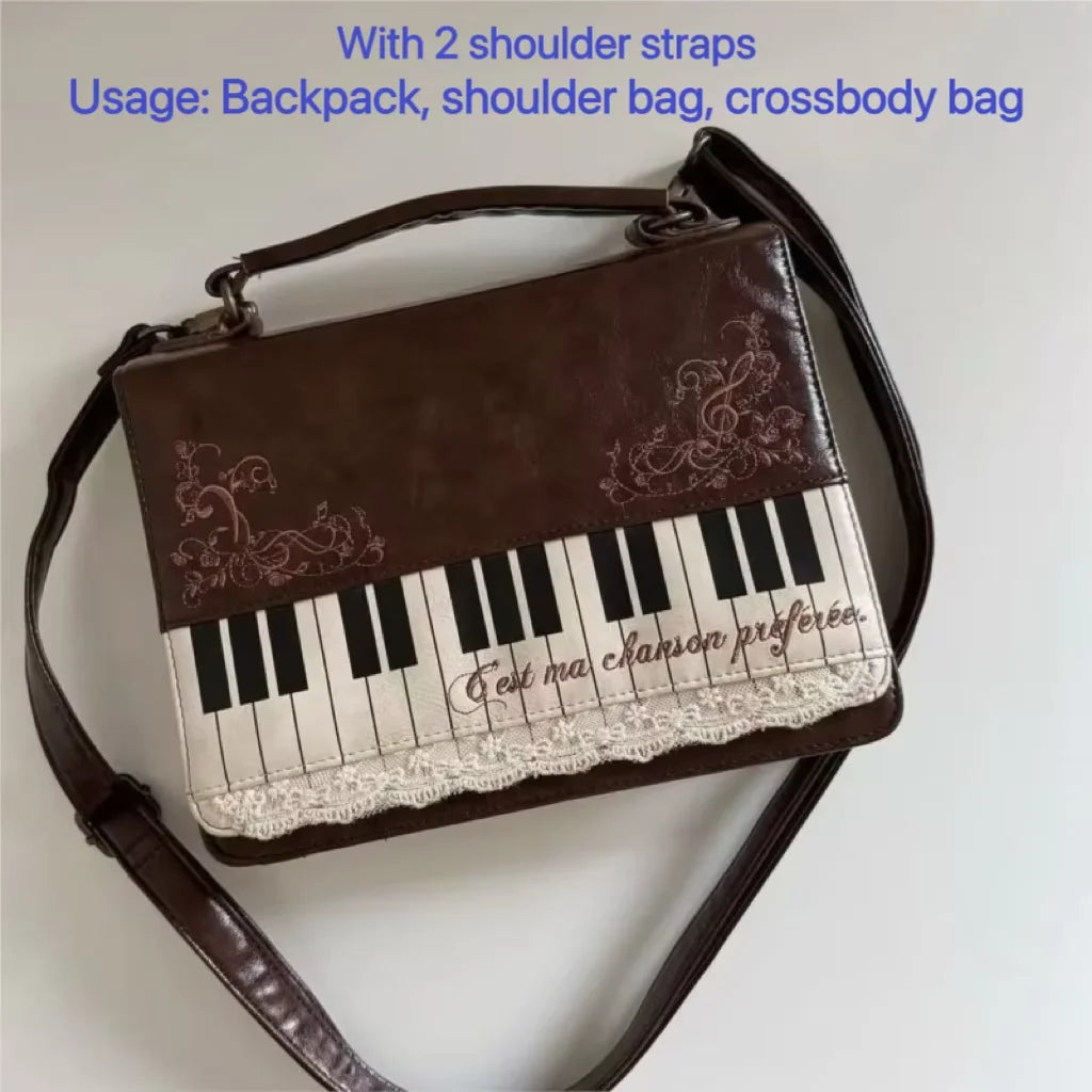 Vintage Piano Ita Bag | Brown Crossbody Shoulder Bag | Myitabag