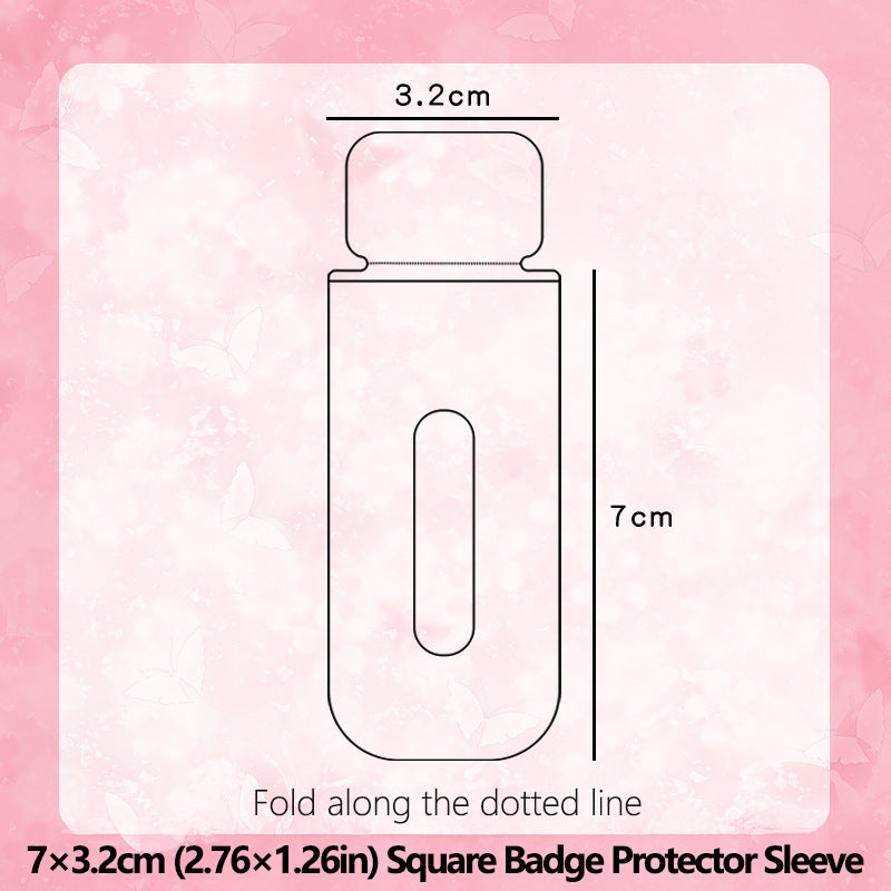 Square Transparent Anime Badge Protector Sleeve 丨 Myitabag