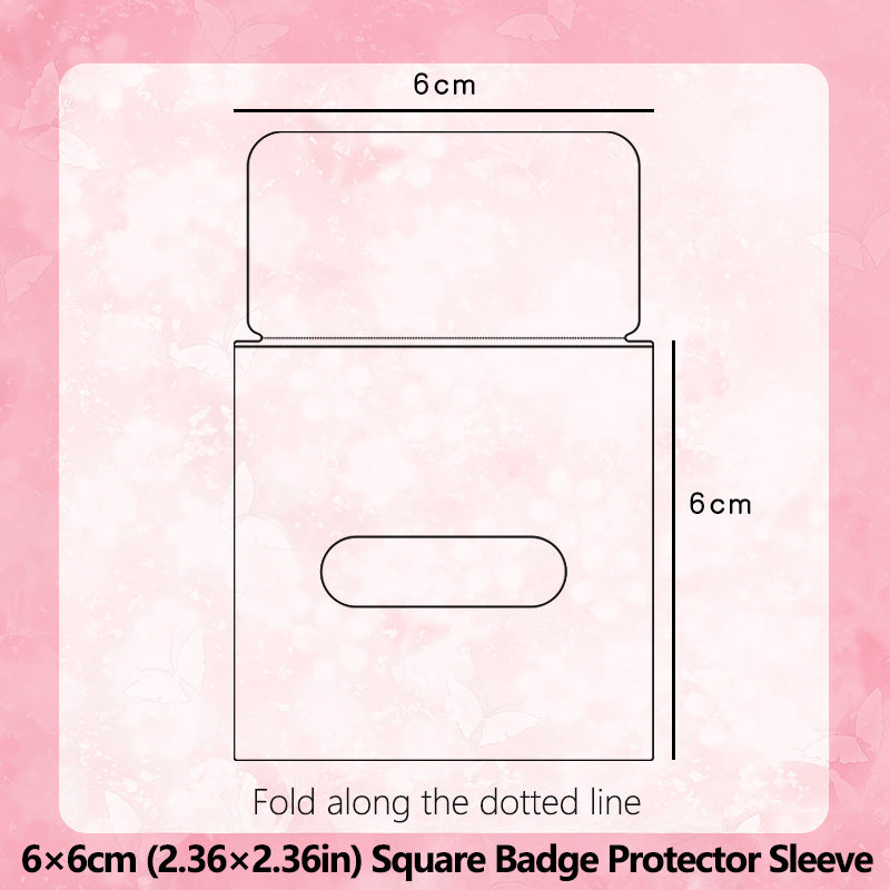 Square Transparent Anime Badge Protector Sleeve 丨 Myitabag