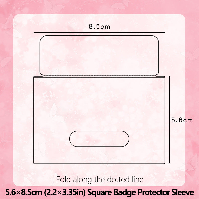 Square Transparent Anime Badge Protector Sleeve 丨 Myitabag