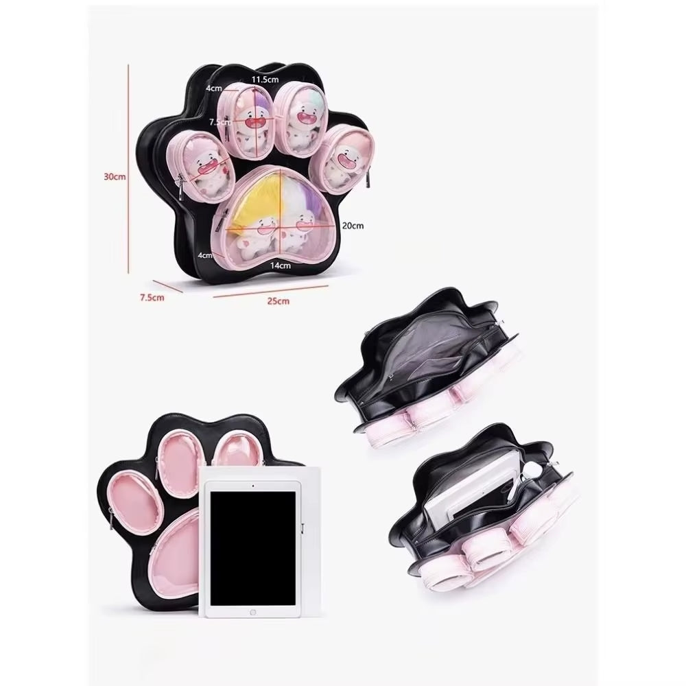 Multi-Pocket Kawaii Paw Crossbody Bag 丨 Myitabag