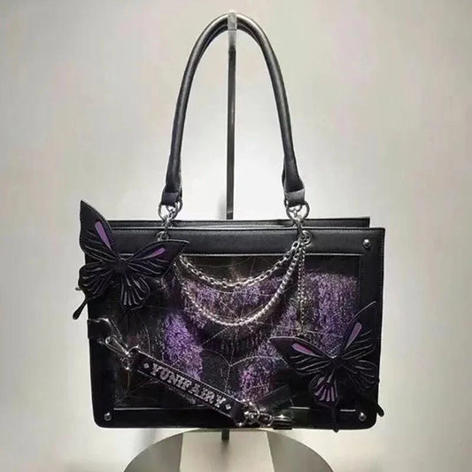 Lolita Shoulder Ita Bag with Butterflies 丨 Myitabag