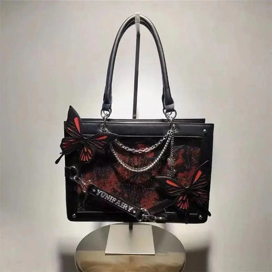 Lolita Shoulder Ita Bag with Butterflies 丨 Myitabag