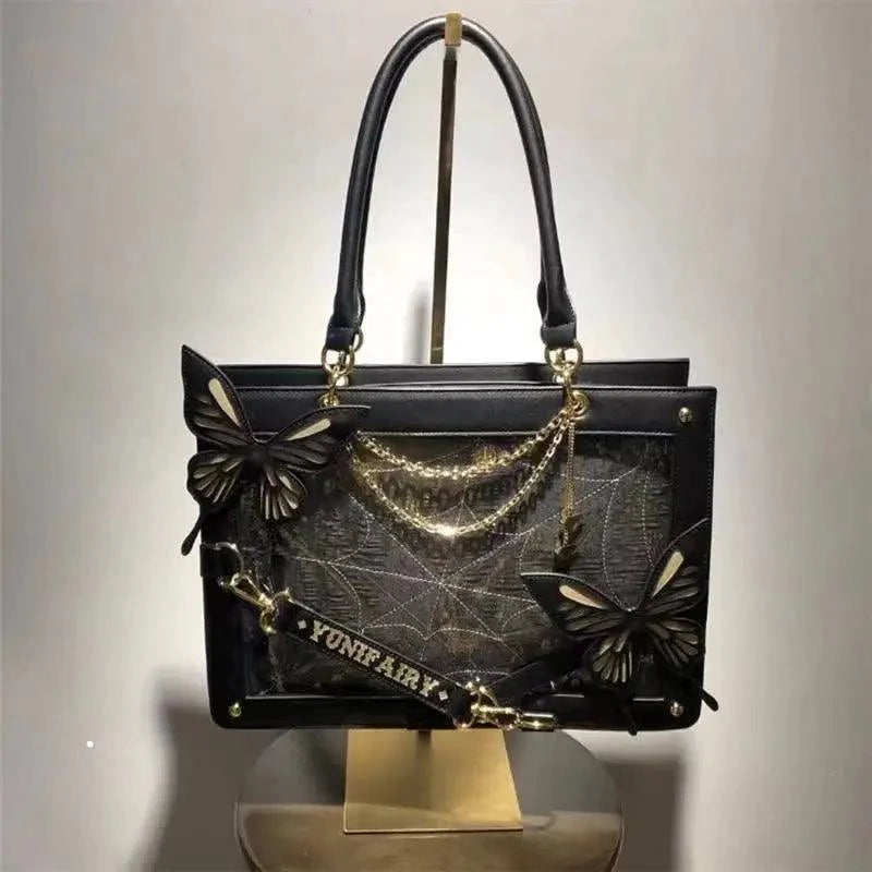 Lolita Shoulder Ita Bag with Butterflies 丨 Myitabag
