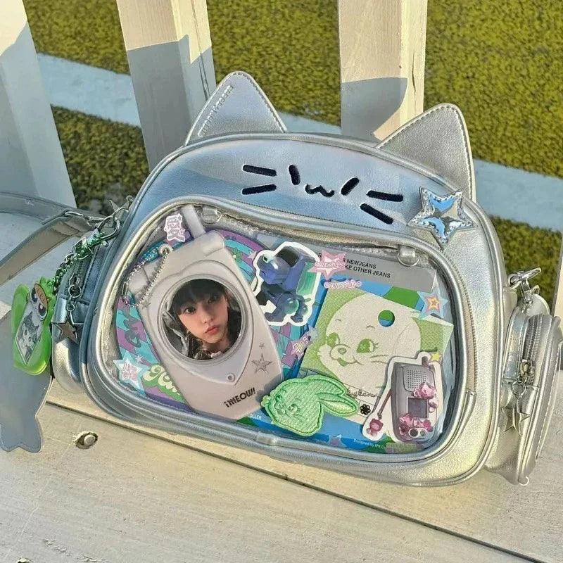 Silver Cat Ita Backpack Harajuku Style 丨 Myitabag