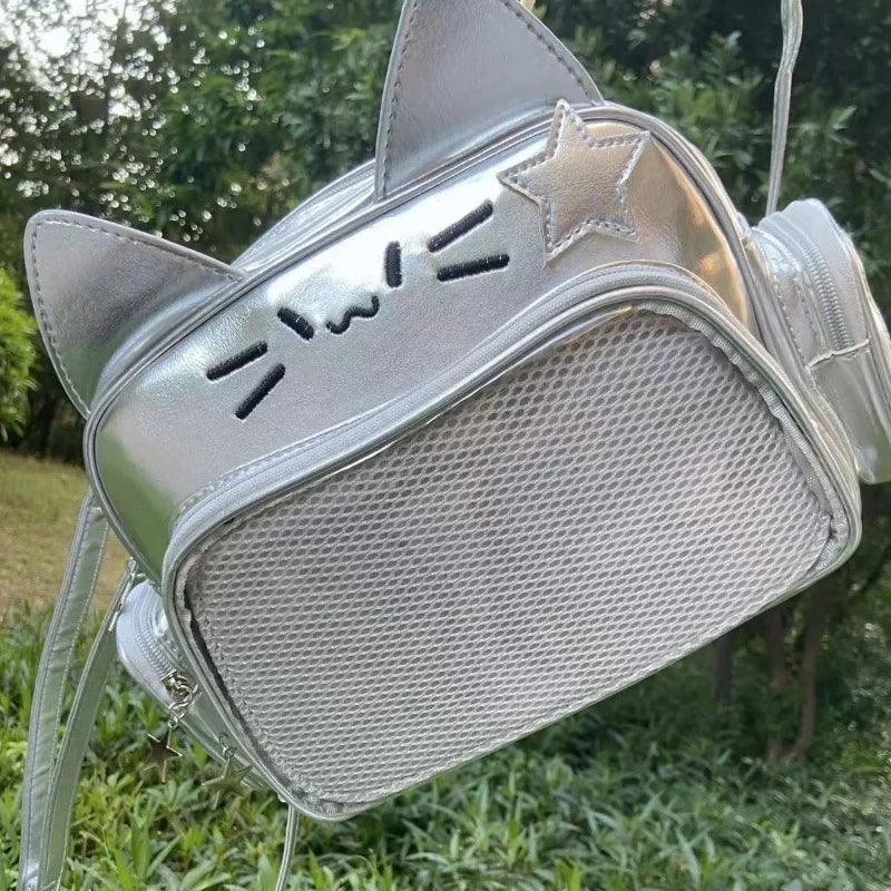 Silver Cat Ita Backpack Harajuku Style 丨 Myitabag